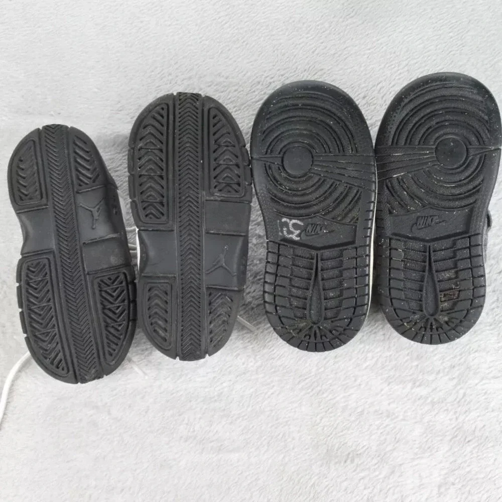 2 Pairs Jordan Sneakers Kids 5C White Gray Flight 4 TE 2 Low Basketball‎ Low Top